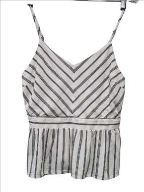 Monteau Black and White Striped Spaghetti Strap Top